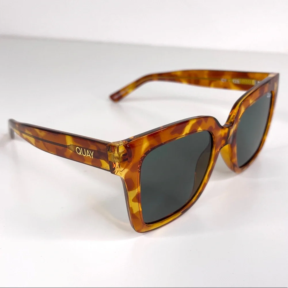 QUAY Australia Icy NEW Orange Tortoise Square Frame Sunglasses NEW